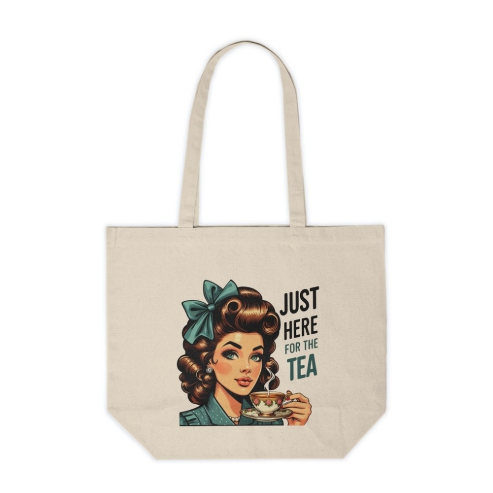 Just Here for the Tea Custom Canvas Tote Bag